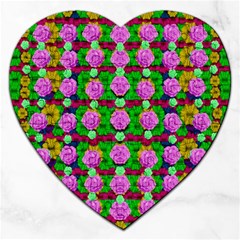 Roses And Other Flowers Love Harmony Jigsaw Puzzle (heart) by pepitasart