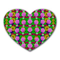 Roses And Other Flowers Love Harmony Heart Mousepads by pepitasart