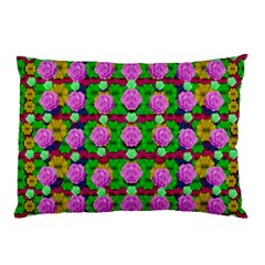 Roses And Other Flowers Love Harmony Pillow Case by pepitasart