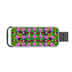 Roses And Other Flowers Love Harmony Portable Usb Flash (one Side) by pepitasart