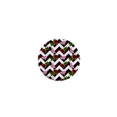 Cat Rose Chevron 1  Mini Buttons by snowwhitegirl