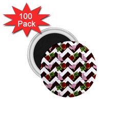 Cat Rose Chevron 1 75  Magnets (100 Pack)  by snowwhitegirl