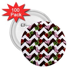 Cat Rose Chevron 2 25  Buttons (100 Pack)  by snowwhitegirl