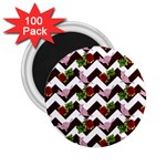 Cat Rose Chevron 2.25  Magnets (100 pack)  Front