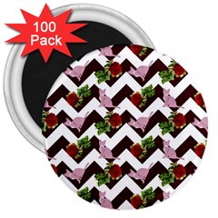 Cat Rose Chevron 3  Magnets (100 pack)