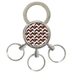 Cat Rose Chevron 3-Ring Key Chains Front