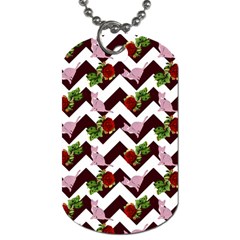 Cat Rose Chevron Dog Tag (Two Sides)