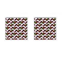 Cat Rose Chevron Cufflinks (Square)