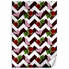 Cat Rose Chevron Canvas 20  X 30  by snowwhitegirl