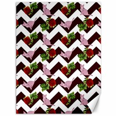 Cat Rose Chevron Canvas 36  X 48  by snowwhitegirl