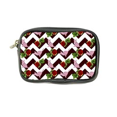 Cat Rose Chevron Coin Purse by snowwhitegirl