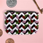 Cat Rose Chevron Mini Coin Purse Front