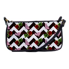 Cat Rose Chevron Shoulder Clutch Bag by snowwhitegirl