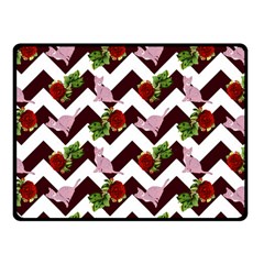 Cat Rose Chevron Fleece Blanket (small) by snowwhitegirl