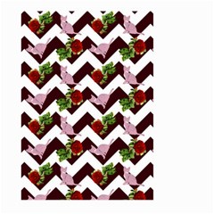 Cat Rose Chevron Large Garden Flag (two Sides) by snowwhitegirl