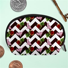 Cat Rose Chevron Accessory Pouch (large) by snowwhitegirl