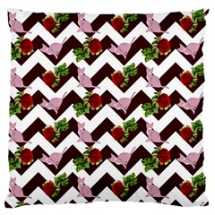 Cat Rose Chevron Standard Flano Cushion Case (one Side) by snowwhitegirl