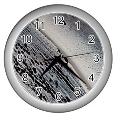 Black And White Wall Clock (silver) by WILLBIRDWELL