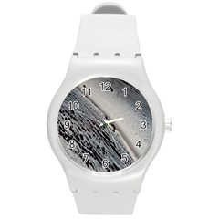 Black And White Round Plastic Sport Watch (m) by WILLBIRDWELL