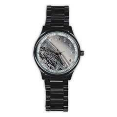 Black And White Stainless Steel Round Watch by WILLBIRDWELL