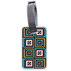 Shapes On A Black Background                                          Luggage Tag (one Side) by LalyLauraFLM