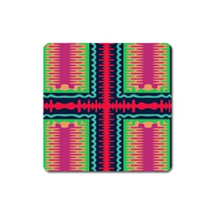 Waves In Retro Colors                                            Magnet (square) by LalyLauraFLM