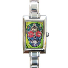 Mexican Skull Rectangle Italian Charm Watch by alllovelyideas