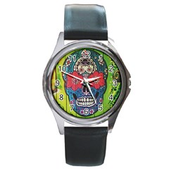 Mexican Skull Round Metal Watch by alllovelyideas