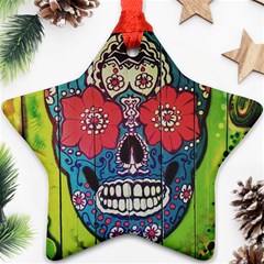 Mexican Skull Ornament (star) by alllovelyideas