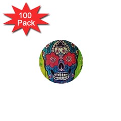 Mexican Skull 1  Mini Buttons (100 Pack)  by alllovelyideas