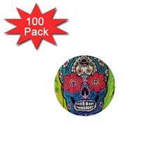 Mexican Skull 1  Mini Magnets (100 Pack)  by alllovelyideas