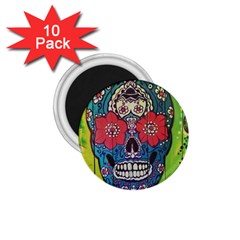 Mexican Skull 1 75  Magnets (10 Pack)  by alllovelyideas