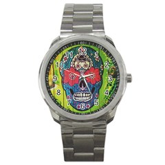 Mexican Skull Sport Metal Watch by alllovelyideas