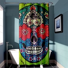 Mexican Skull Shower Curtain 36  X 72  (stall)  by alllovelyideas