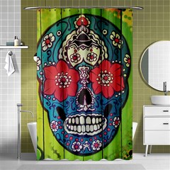 Mexican Skull Shower Curtain 48  X 72  (small)  by alllovelyideas