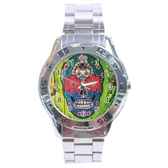 Mexican Skull Stainless Steel Analogue Watch by alllovelyideas