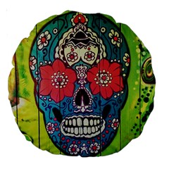 Mexican Skull Large 18  Premium Round Cushions by alllovelyideas