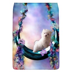 Cute Little Maltese Puppy On The Moon Removable Flap Cover (l) by FantasyWorld7