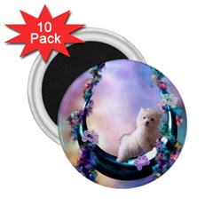 Cute Little Maltese Puppy On The Moon 2 25  Magnets (10 Pack)  by FantasyWorld7