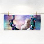 Cute Little Maltese Puppy On The Moon Hand Towel Front