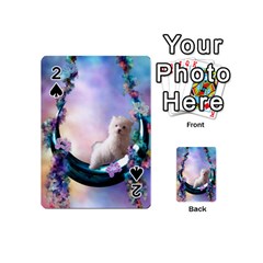 Cute Little Maltese Puppy On The Moon Playing Cards 54 (mini) by FantasyWorld7