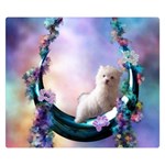 Cute Little Maltese Puppy On The Moon Double Sided Flano Blanket (Small)  50 x40  Blanket Back