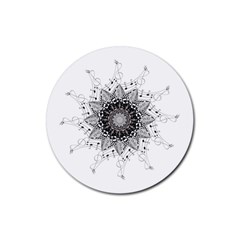 Mandala Misic Rubber Round Coaster (4 Pack)  by alllovelyideas