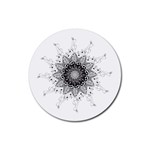 Mandala misic Rubber Round Coaster (4 pack)  Front