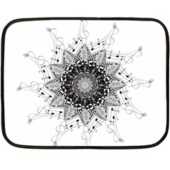 Mandala Misic Double Sided Fleece Blanket (mini)  by alllovelyideas