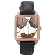 Air Ship 1300078 1280 Rose Gold Leather Watch  by vintage2030