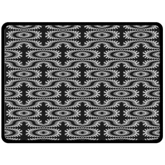 Monochrome Centipede Arabesque Double Sided Fleece Blanket (large)  by linceazul