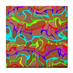 Colorful wavy shapes                                            Tile Coaster