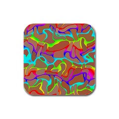 Colorful wavy shapes                                            Rubber Square Coaster (4 pack