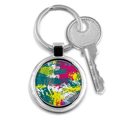 Cracked Shapes                                             Key Chain (round) by LalyLauraFLM